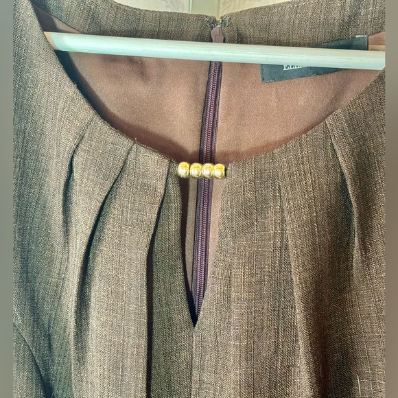 Ellen Tracy Vintage Looking Chocolate Brown Sleeveless Knee Length Dress, 12 - Picture 5 of 5